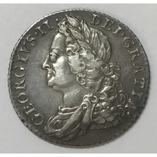 GREAT BRITAIN UK 1758 . SHILLING . KING GEORGE II